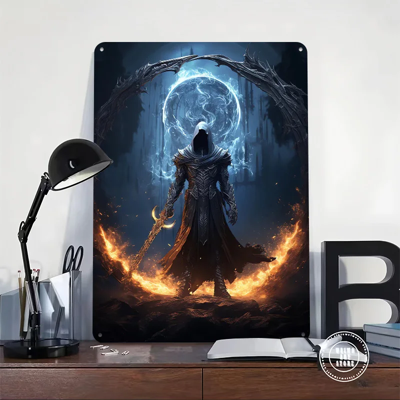 Grim Reaper Death Lord Metal Poster Custom Wall Art Retro Vintage Tinplate Signs for Gaming Decoration Room Bar Accessories Home