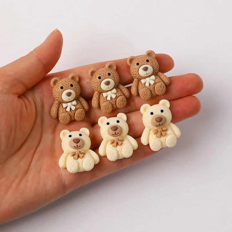 10/30/50 Stück Harz-Teddybär-Cabochons, flache Rückseite, DIY Scrapbooking, Bastelbedarf, Handy-Deko, Zubehör, Geburtstag, Party, Weihnachten, DIY-Geschenk – Detail 14