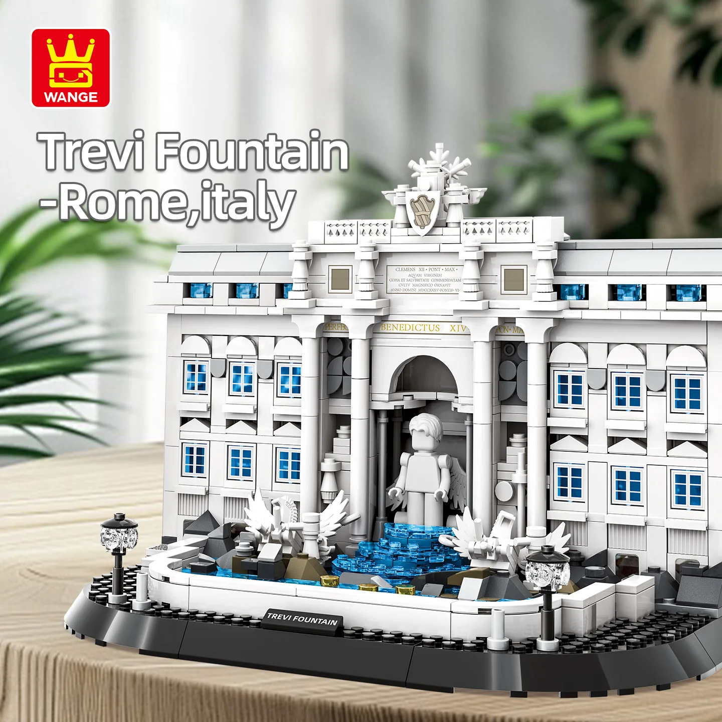 Wange Building Blocks 4212 Italy Rome Trevi Fountain 650pcs Small Particle Building Blocks Assembly Gift Home Decoration