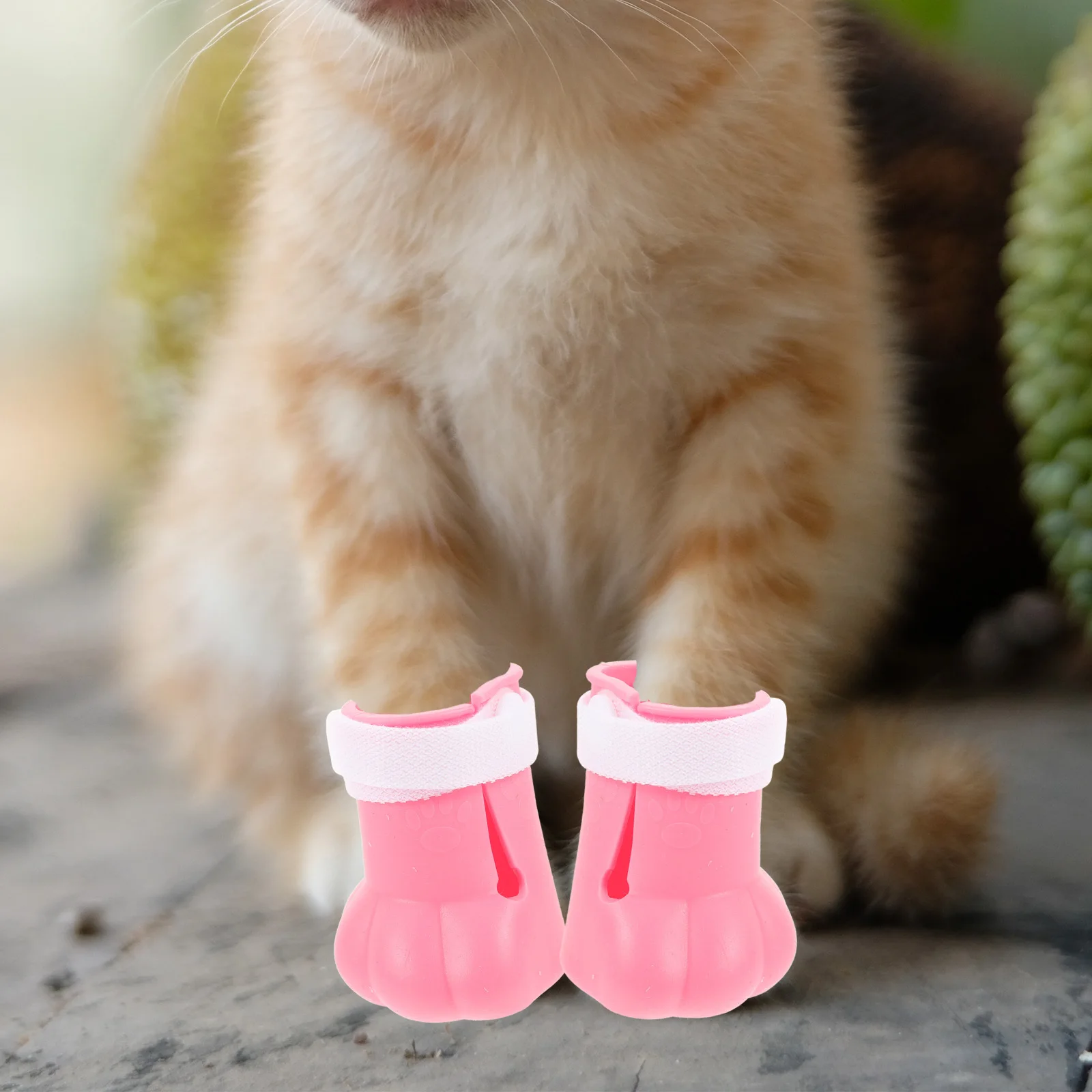 

4Pcs Silicone Boots Anti Scratch Nail Covers Adjustable Cat Protective Shoes for Bath Grooming Shoes for Cats
