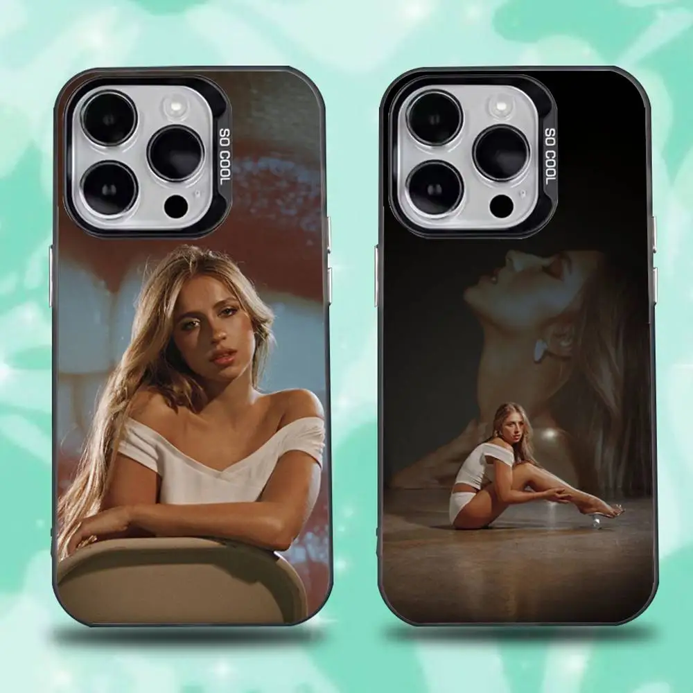 

Singer T-Tate McRae Phone Case For iPhone 16,15,14,13,12,11,Pro,Max,Plus,Mini,XS,SE Anti Fall Black Matte Hard Bumper