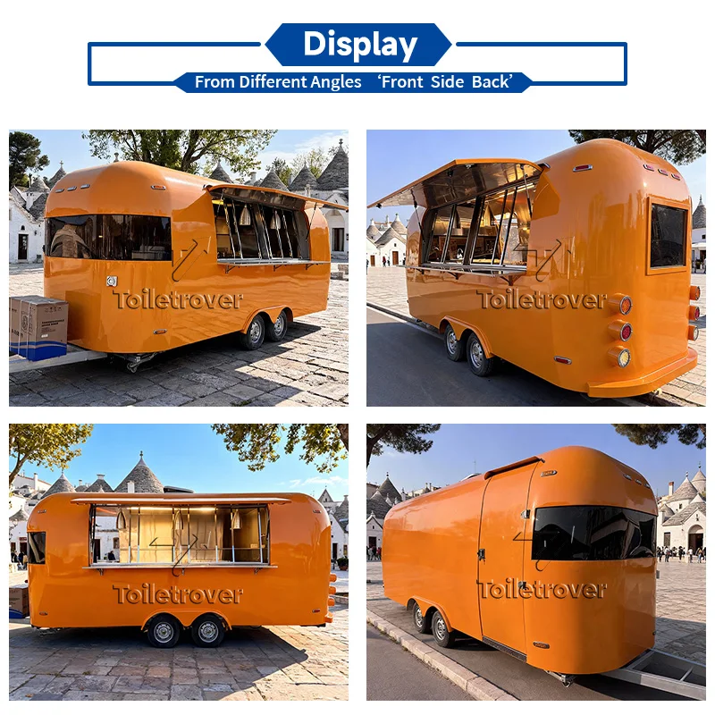 Commercial Vintage Food Truck Trailer Shawarma Bbq Small Food Trailer Ramen Food Truck Restaurant Full Kitchen with Car