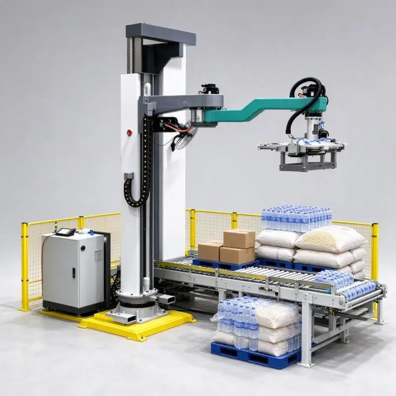 Column Palletizer Industrial Vertical Pallet Stacker Custom Stack Layers Column Palletizer For Carton Handling