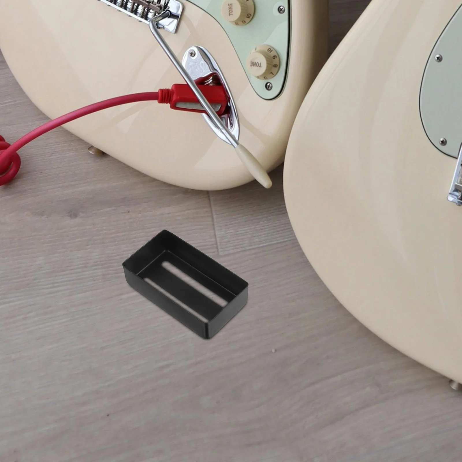 

Electric Guitar Pickup Cover Durable Black Metal Humbucker Cover Two Slot Design Stylish Functional Easy Installation For All