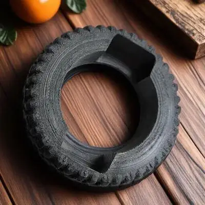 Creative Tire Shaped Business Card Holder Resin Crafted Long Lasting Durability Perfect for Car Lovers and Office Use