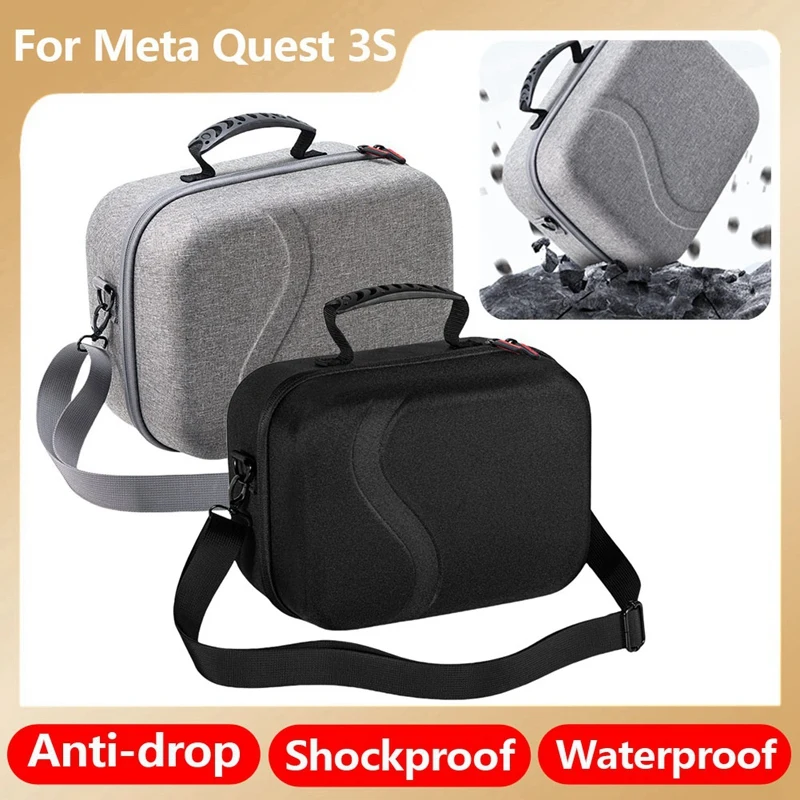 VR Carrying Bag for 3S Shockproof Protective Travel Case Bag for Quest 3S VR Accessories Gray-A51M