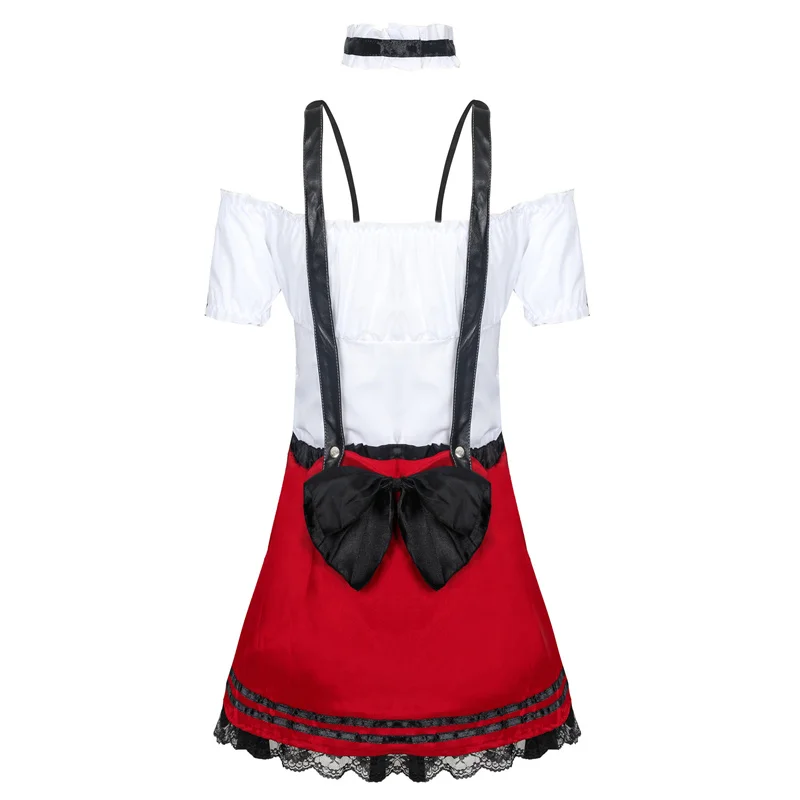 Costume da donna Sexy Oktoberfest tedesco tradizionale bavarese Beer Festival Party Beer Maid Dirndl Top Suit gonna con bretelle