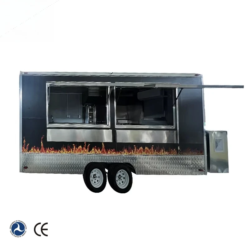 Internet Celebrity-Favored Mobile Snack Dining RV Car Go New Mobile Milk Tea Coffee Stall Ice Cream Trailer New BBQ Bakery