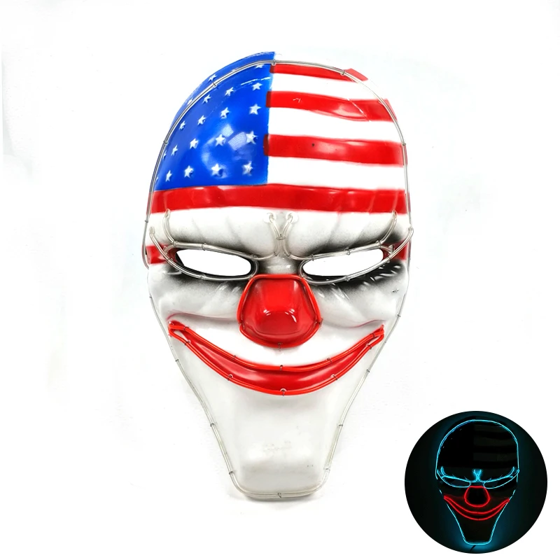 

LED Clown Masks For Halloween Holiday Party Masquerade Christmas Horror Clown Mask Led Face Masks Halloween Stage Supplies