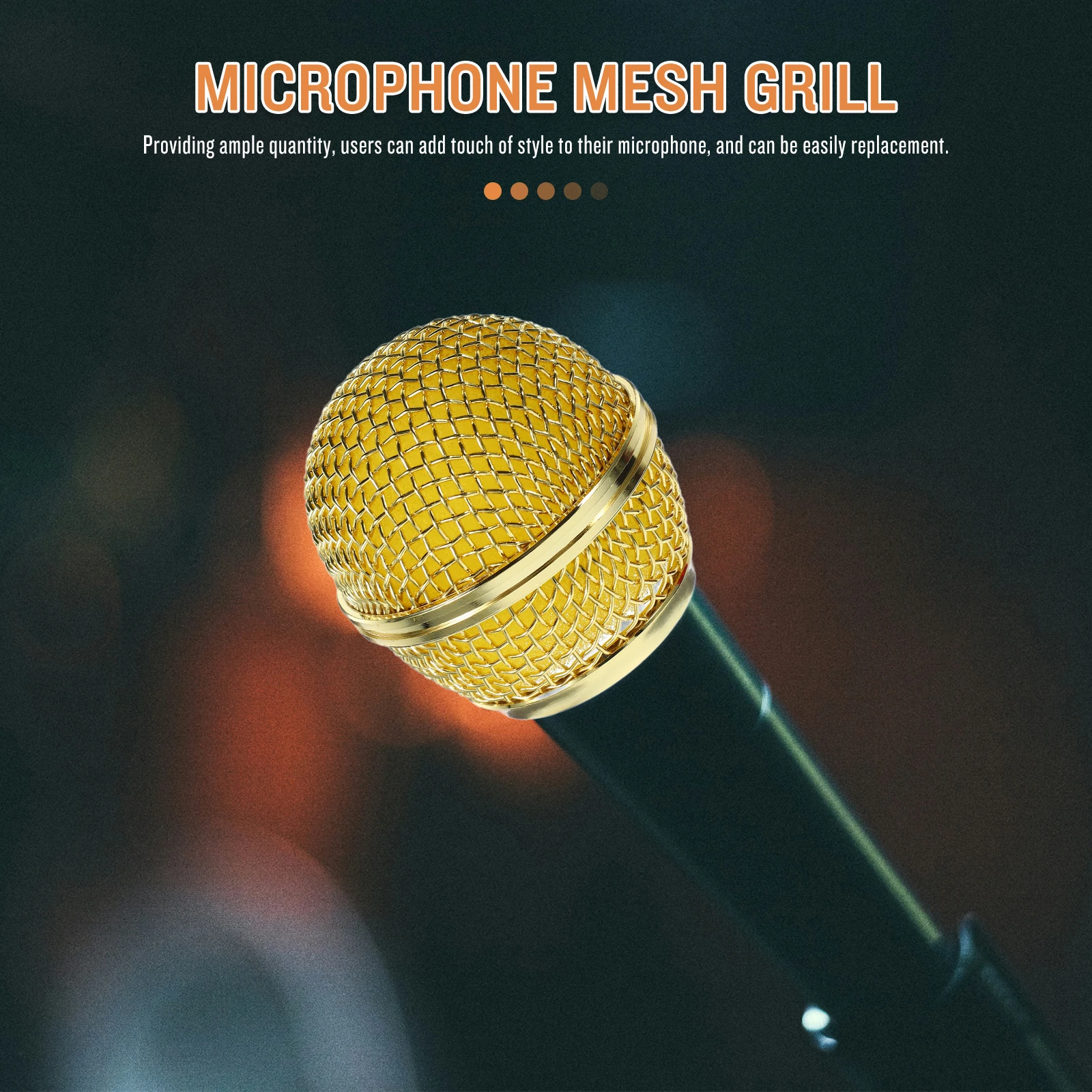 

4pcs Microphone Grill Heads Replacement Iron Mesh Covers For Wireless Mic Metal Grille Ball Head Cover Accessories