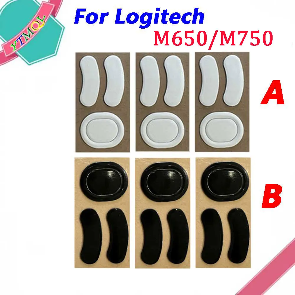 

Hot sale 1-10set Mouse Feet Skates Pads For Logitech M650 M750 wireless Mouse White Black Anti skid sticker replacement connecto