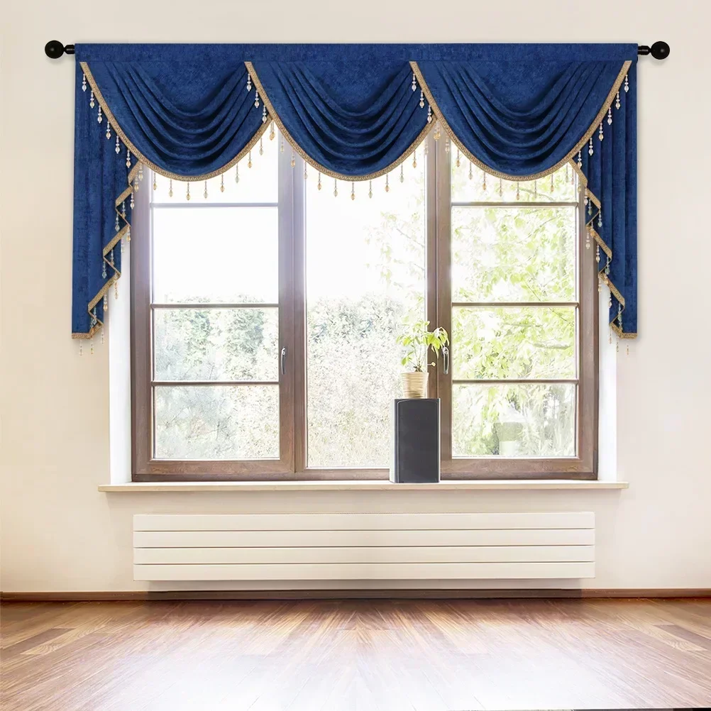 Red Blue Beige Brown Gray 8 Colors High Quality Valance Customized For Living Room Window Bedroom Hotel Kitchen Apartment