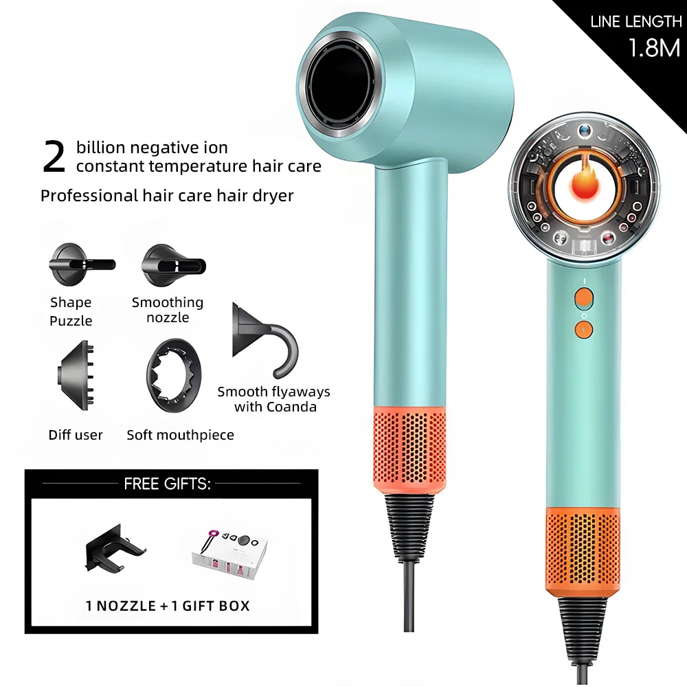 

Professinal Leafless Hair Dryer Negative Lon Hair Care Quick Dry Home Powerful Hairdryer Constant 200 Million Anion Blow Dryer