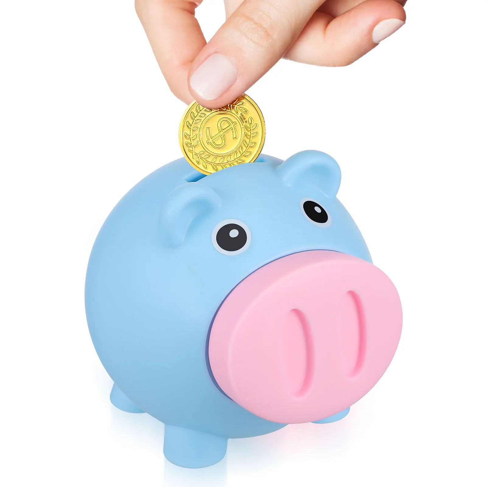 1個入り 子供用貯金箱 可愛い豚型コインバンク 頑丈なビニール製貯金箱 子供用現金収納 小型貯金箱