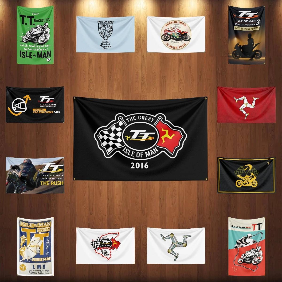 

3x5 Ft TT Motorcycle Flag Polyester Digital Printing Banner for Garage Wall Art Out Door Decoration isle of man