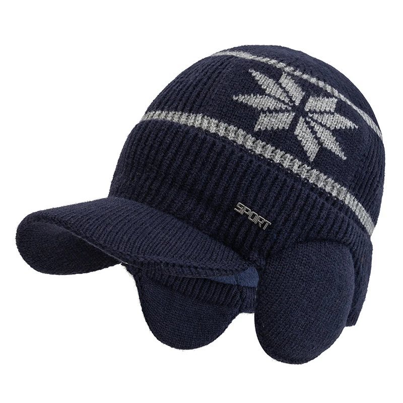 

New Unisex Winter Hat Plush Fur Lined Warm Earflap Hat Casual Beanie Cap For Men Women Outdoor Keep Ear Warm Knitted Hat