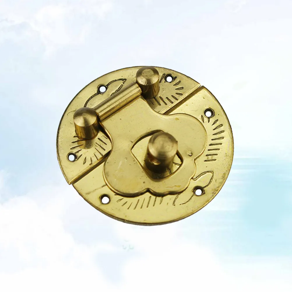 

3Cm Round Retro Jewelry Box Latch Golden Hasp for Wooden Gift Wine Chests Vintage Hardware Decorative Catch Lock