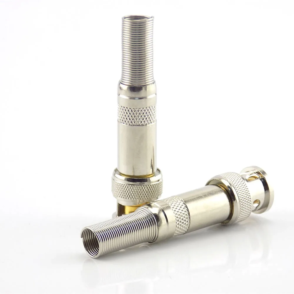5PCS/lot Solderless Copper Pin Adapter BNC Connector Monitoring Connector Analog Camera Video Cable C4