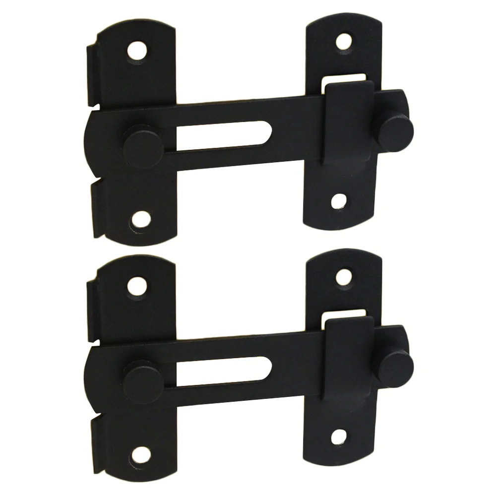 

2 Pcs Door Latch Shield Double Hook Gate inside Fence Lock Security Barn Buckle Sliding Simple Miss