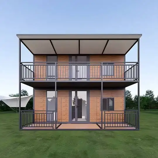 Modern 2-Story Double Wing Foldable Expandable Prefab House Steel Structure Extendable Mobile Villa  20ft 30ft 40ft Size