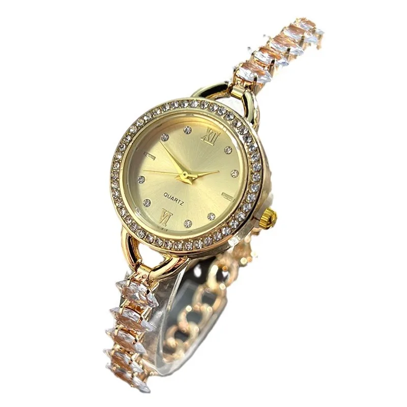 UTHAI CQ383 Bracciale per orologio da donna alla moda con orologio al quarzo colorato intarsiato con diamanti, regalo di orologio di lusso leggero, orologi da donna