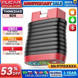 THINKCAR BD6 OBD2 Scanner for Car,All System Car Code Readers Scan Tools for iPhone & Android Wireless OBD2 Auto Diagnostic Tool