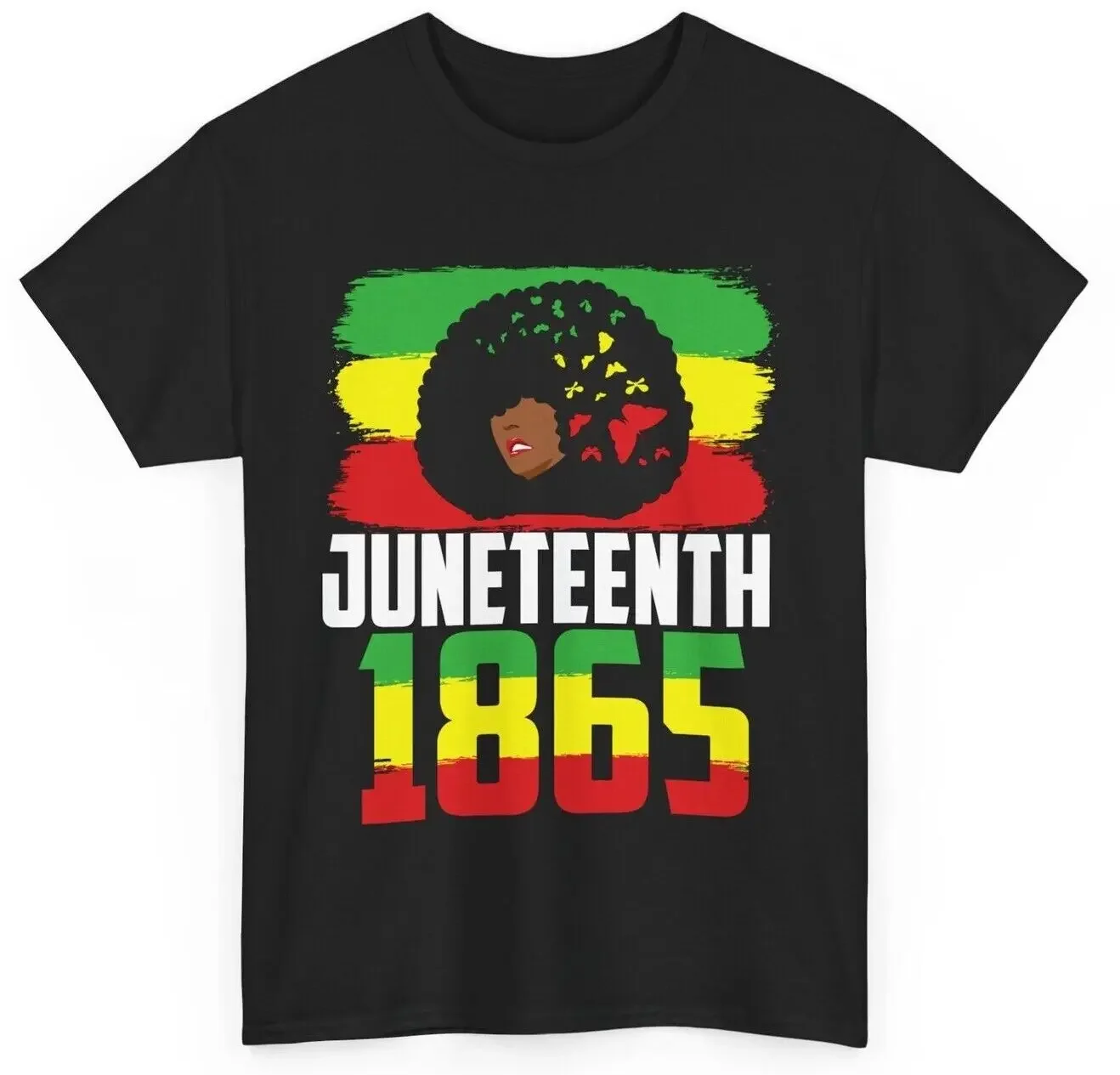 Juneteenth Shirt, Black Melanin Afro Natural Hair Woman Tee, African Color Tee