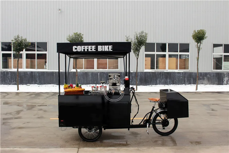 Adult Electric Tricycle Outdoor Cargo Bike Mobile Food Cart for Sell Coffee Hot Dogs Ice Cream Fruit Snacks Drink