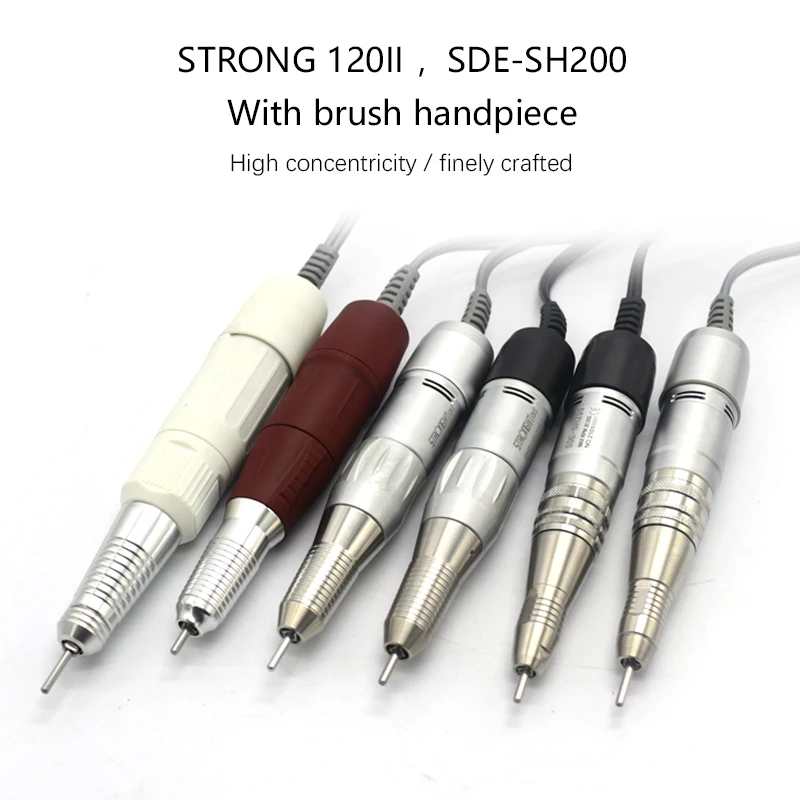 Electric nail drill micro motor handpiece 35000RPM with brush handle using STRONG micro motor