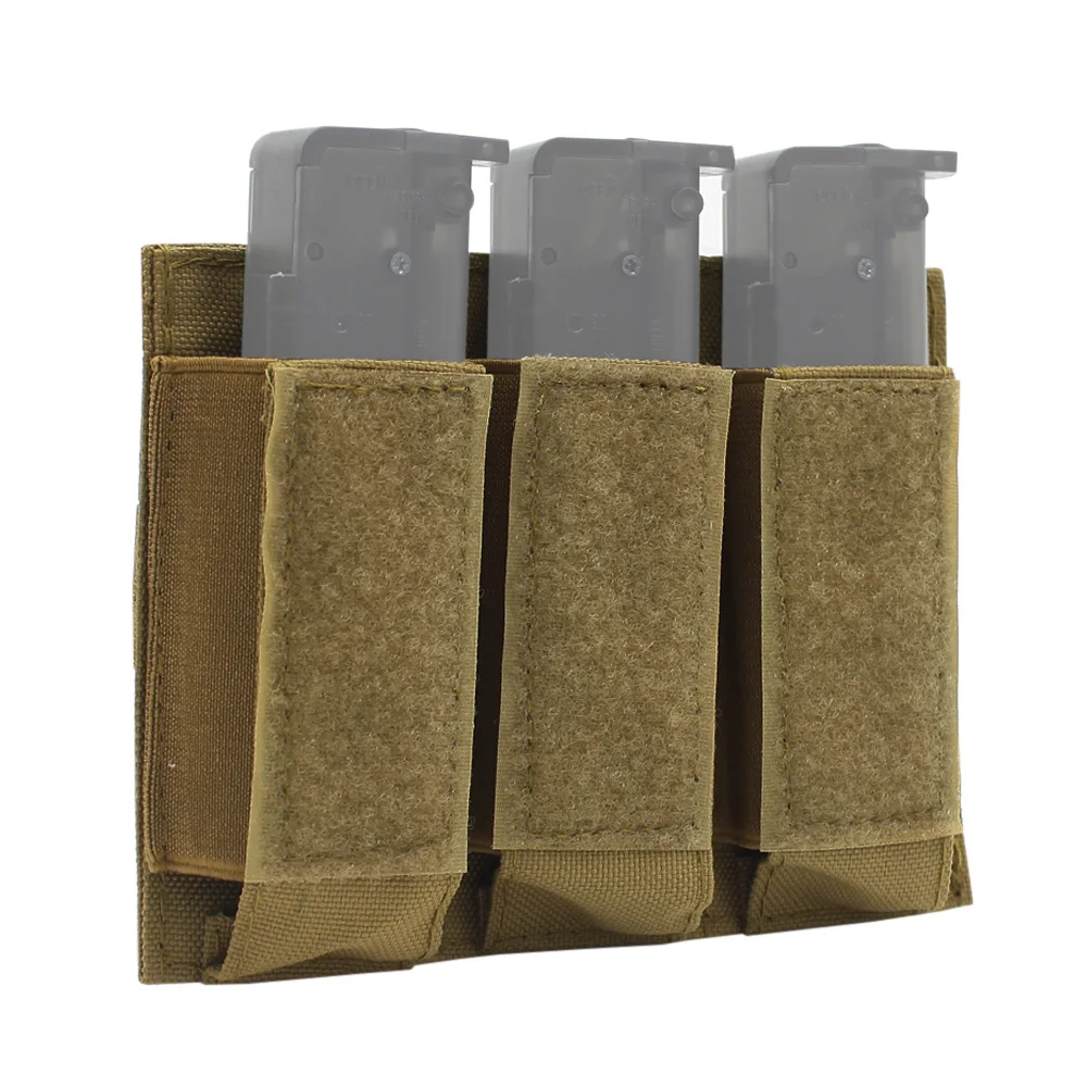 Tactical 9mm Molle Magazine Pouch Pistol Open Top Triple Mag Pouch For Glock M1911 92F 40MM Grenade Etc