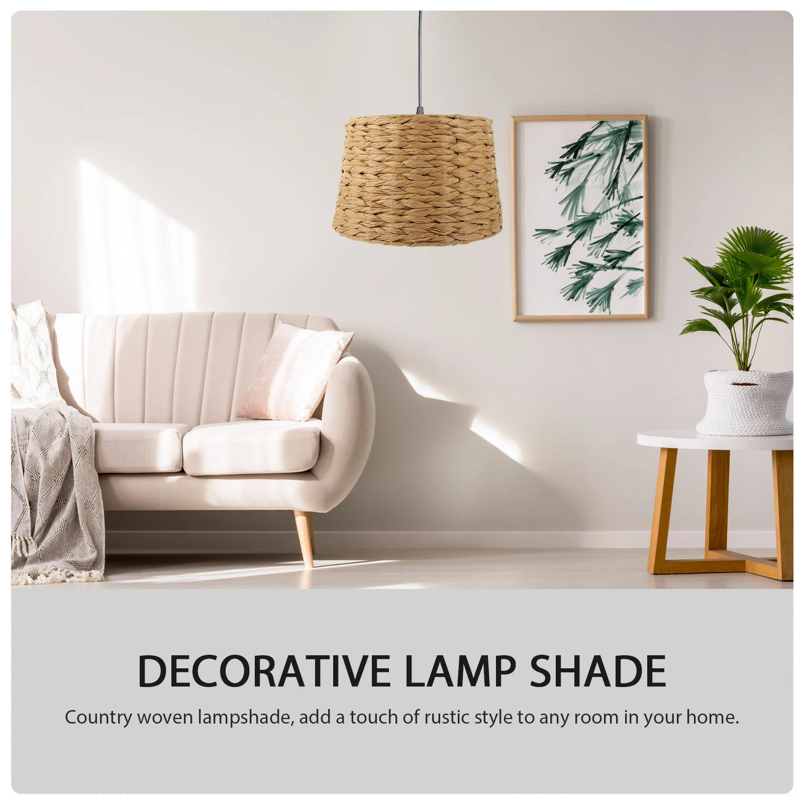 

Rustic Woven Lampshade Cover Large Seagrass Fabric Table Floor Lamp Shade Replacement Decorative Natural Style Light Cover For
