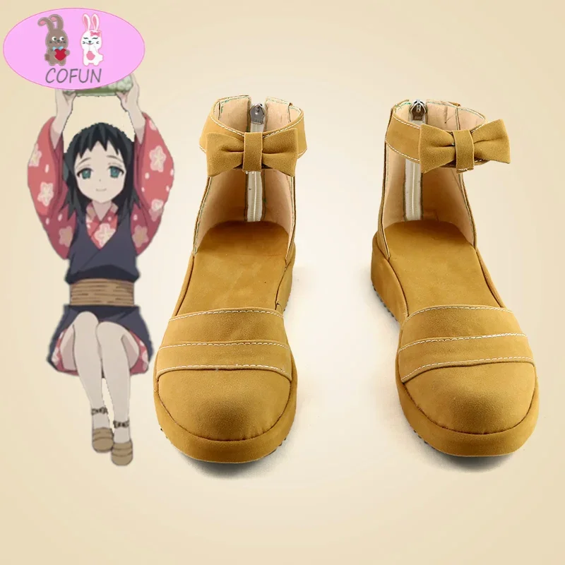 COFUN Anime Kimetsu no Yaiba Cosplay Shoes Makomo Cosplay Shoes Women Daily Leisure Shoes Yellow sandals Cute