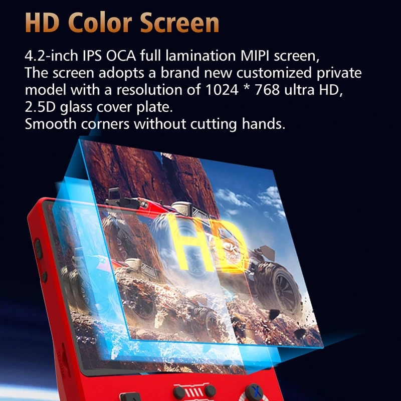 Handheld Video Game Console Mini Portable 4.2-inch IPS Screen Game Console Home Dual Joystick Handheld Game Console