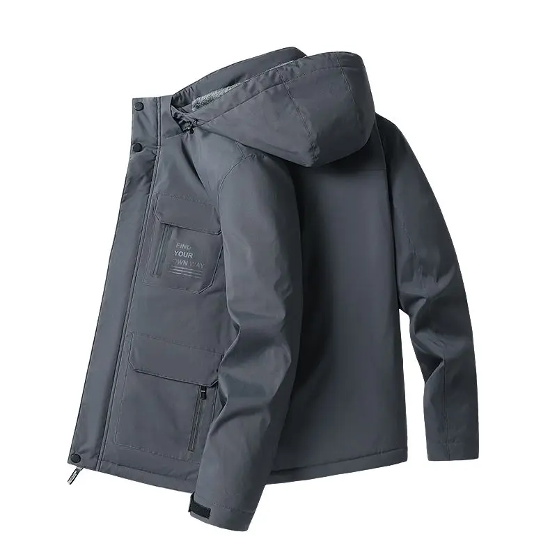 Winter Cotton-padded Clothes with Added Fleece Thickening Middle-aged Menmiddle-aged Elderly Men Warm Large-sized Dad Coats Men