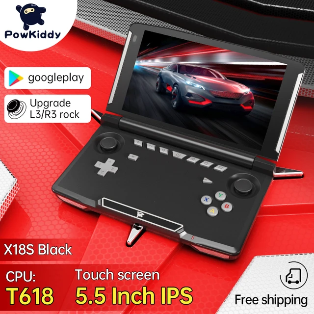 POWKIDDY X18S 5.5 Inch IPS Screen Black Version Android 11 L3+R3 Function  Retro Games Handheld Game Console