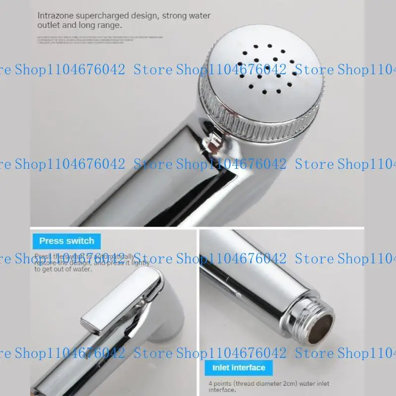 

5asd Handheld Bidet Sprayer Set Adjustable Water Pressure Control Portable Bidet Sprayer with Spring Hose for Bathroom