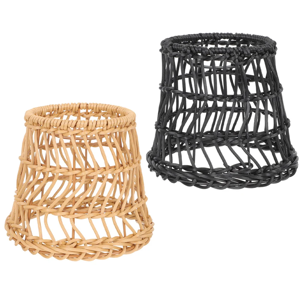 

2Pcs Decorative Lamp Shades Handmade Woven Pendant Lamp Cover for Living Room Bedroom Office Elegant Light Cover for Restaurants