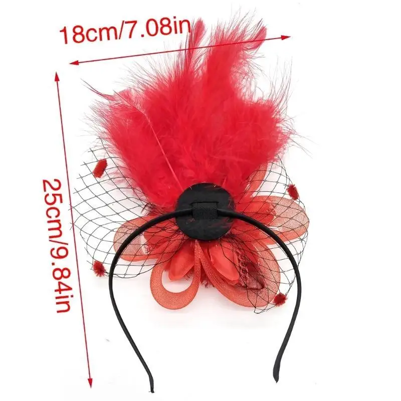 39BD Vintage Feder Haar Clip Handgemachte Haar Kopfbedeckung für Frauen Dame – Detail 6