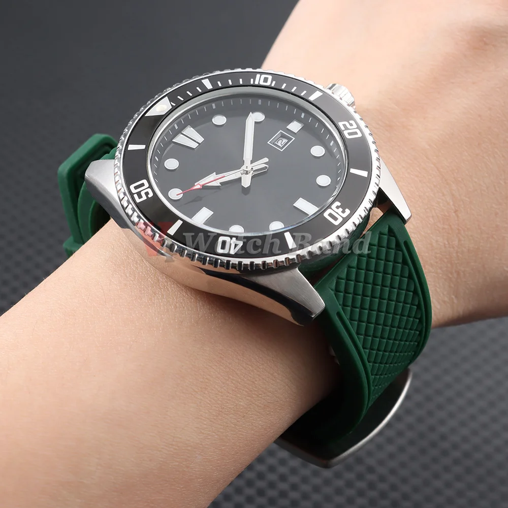 Neues Design 20mm 22mm Gummi-Silikon-Armband für Seiko Uhrenband Herren Damen Sport Wasserdichtes Taucher-Gummi-Armband Zubehör – Detail 14