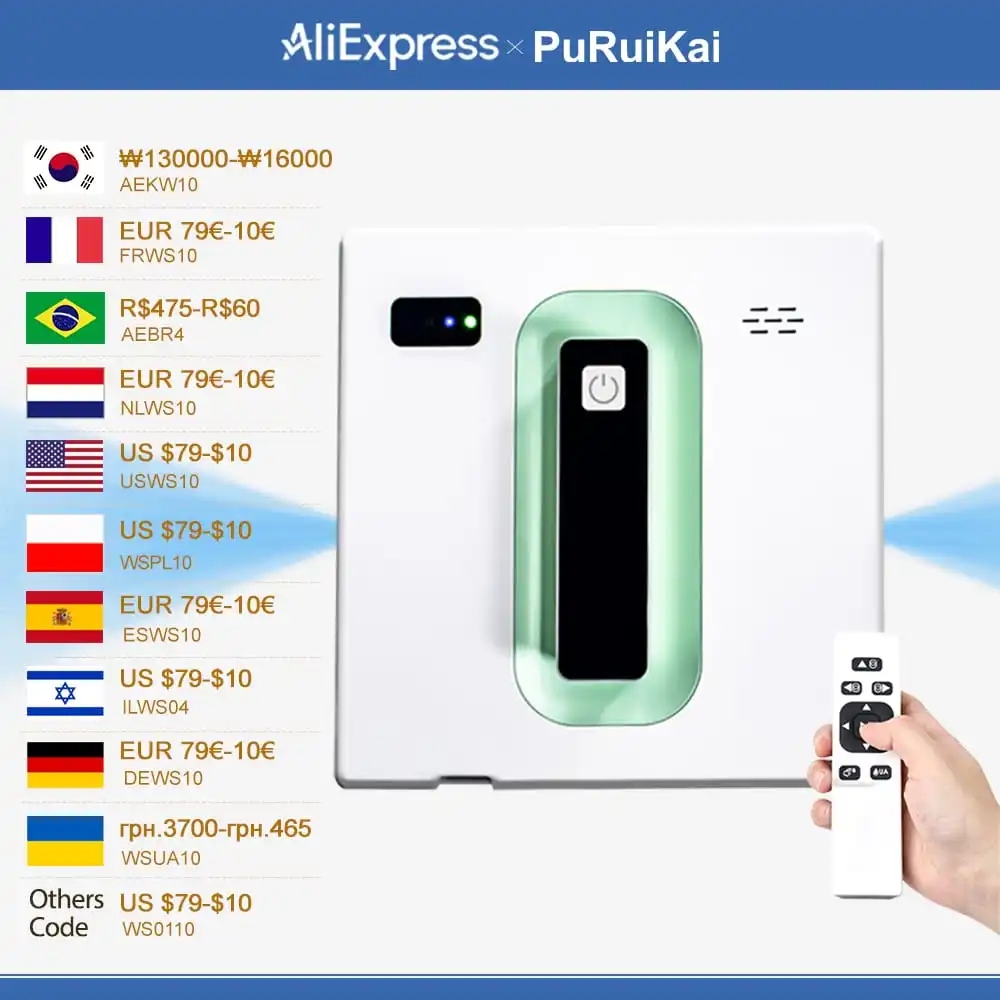 Window Cleaning Robot 5000PA Large Suction Spray Electric Window Cleaning Robot anti-fall Remote Control Vacuum Cleaner