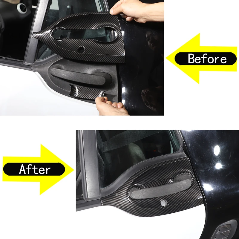 メルセデスベンツスマート 451 453 フォーツー フォーフォー 2009-2021 LHD 外側ドアハンドルボウルカバートリムステッカー カースタイリングアクセサリー