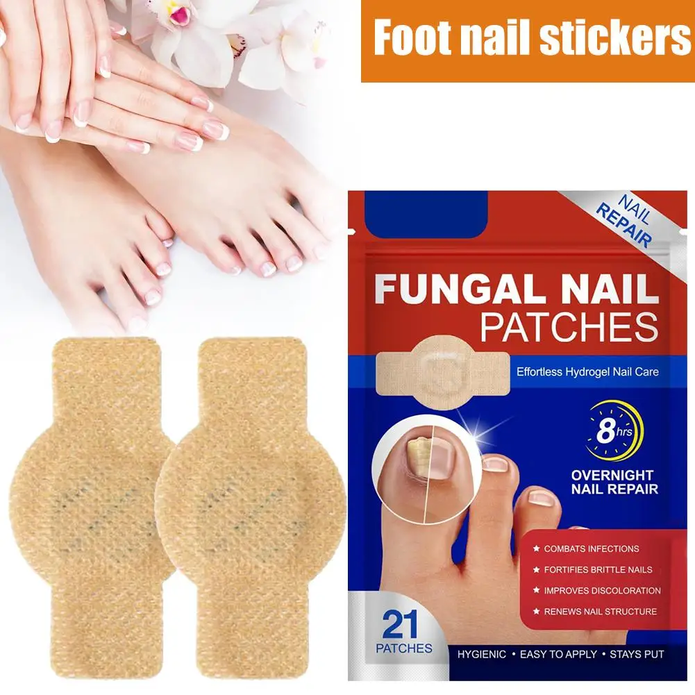 Parche para hongos en las uñas de los pies, parches impermeables para reparación de uñas, pegatina de corrección encarnada, descolorido, dañado, cuidado de los pies, 21 Uds.