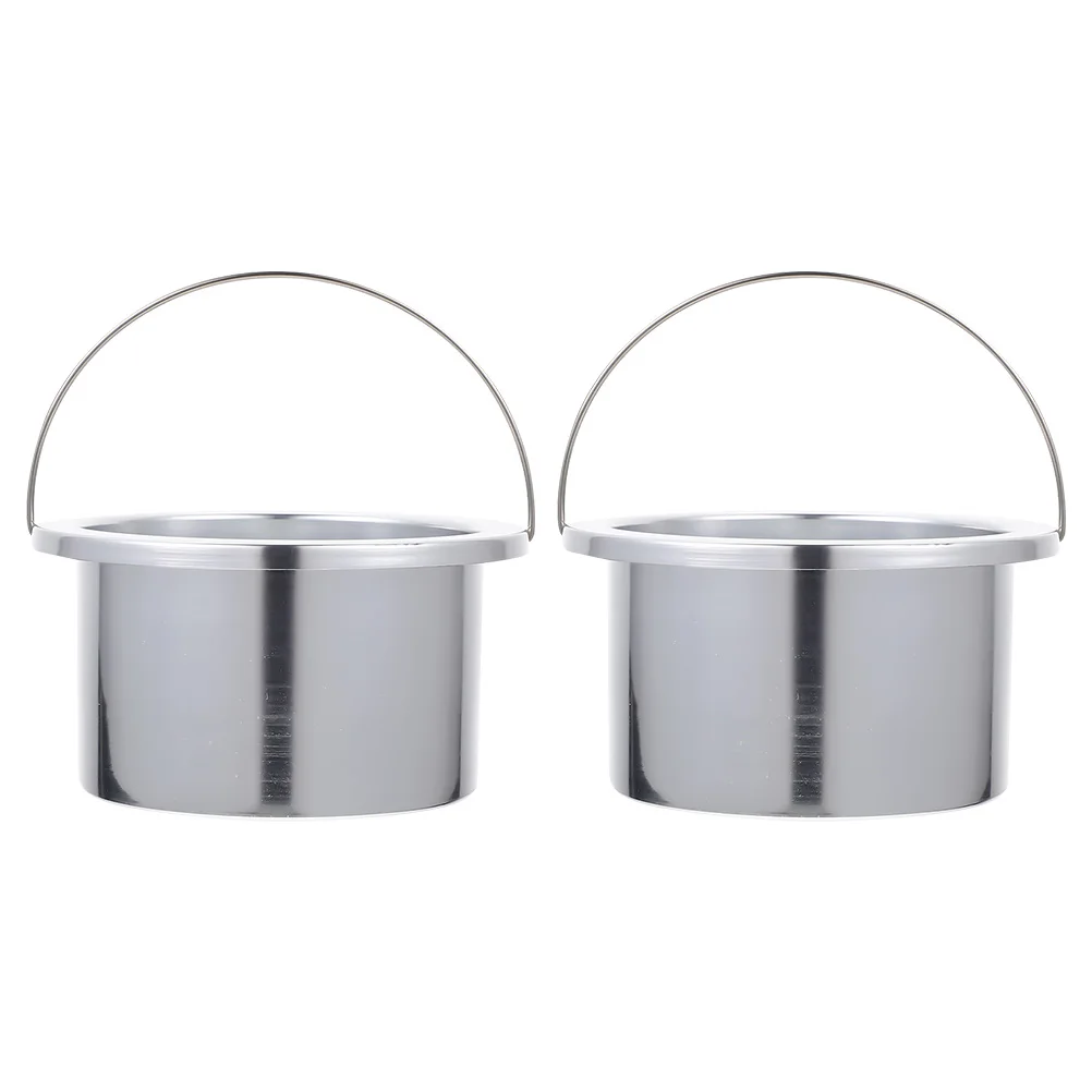 

2 Pcs Wax Melting Inner Pot Stainless Steel Aluminum Replacement Bowl Easy Clean Nonstick Practical Safe Use High Temp Resistant