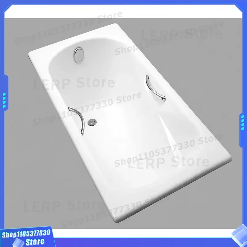 Durable Cast Iron Recessed Bathtub with Ceramic Enamel Finish Affordable Deep Soaking Tub for Modern Bathroom Renovation