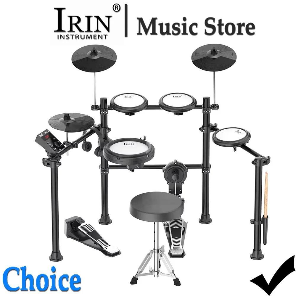 IRIN ND-16 Electronic Drum Set Convenient 5-drum 3-cymbal Electronic Drum Kit 300 Tones Support USB MIDI BT With Headphone