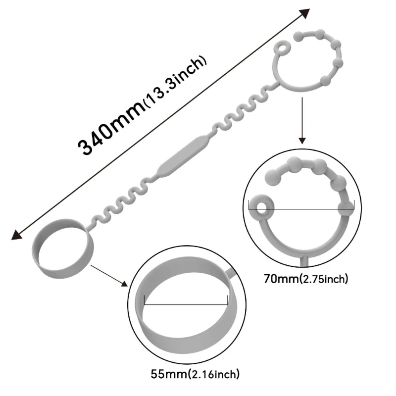 Keep Bottles & Sippys Cups Off The Floor with Sippys Cup Strap Food Grade Silicone Bottle Bungee for High Chair Stroller P31B