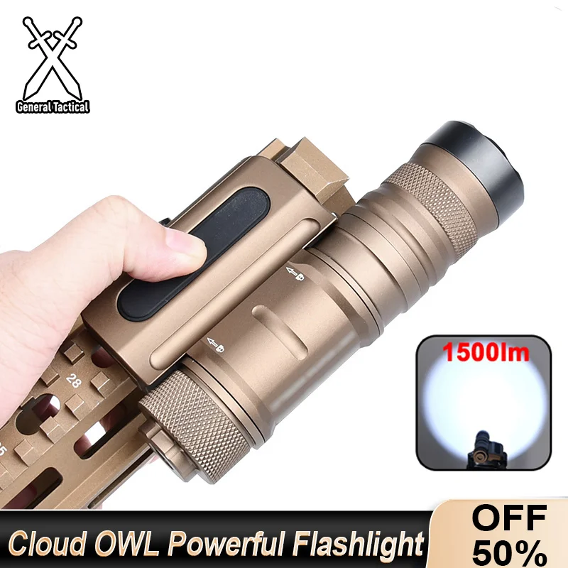 

Wadsn Cloud Defensive OWL Tactical Flashlight Airsoft 1500lumens Powerful Optimized Weapon Light Fit 20mm Rail Hunting Gun Rifle