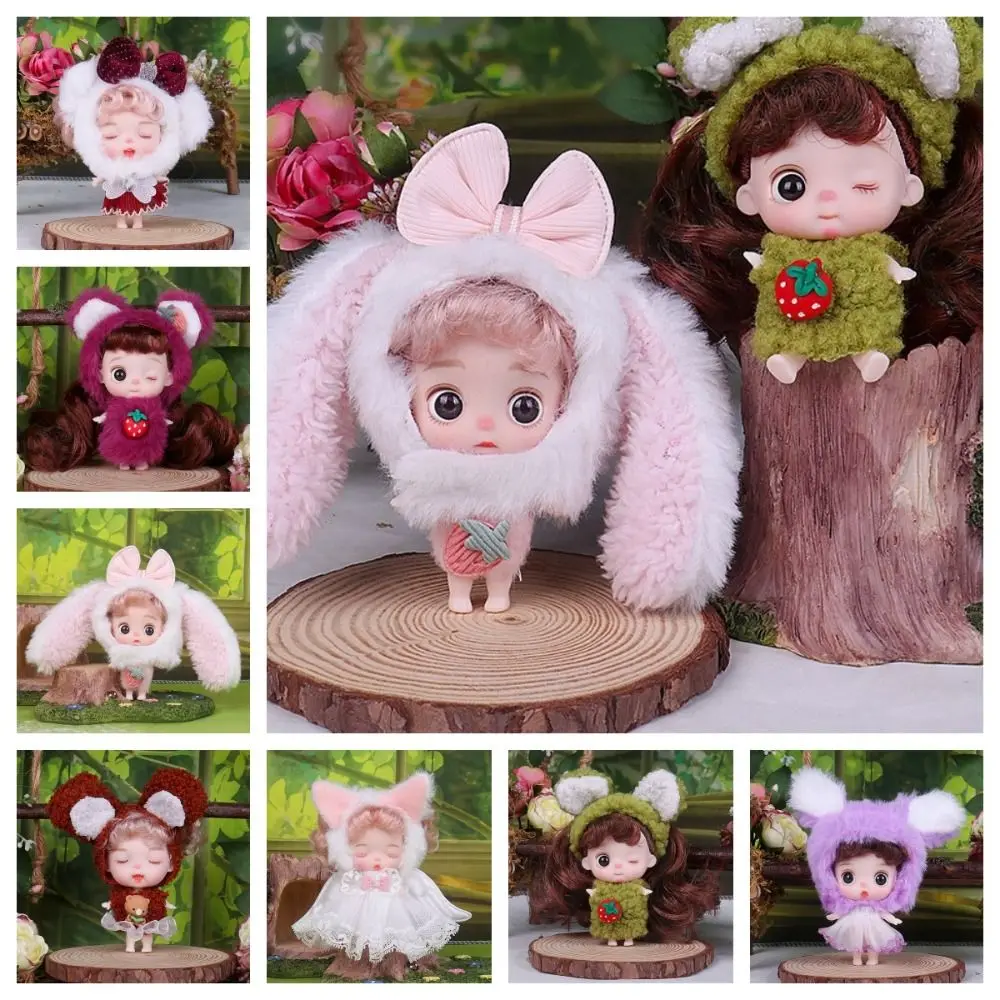 

Fairy Beautiful 10cm Dress Up Toys Cute Safety Movable Joint Doll Toys Rabbit Ear BJD Baby Doll Gift