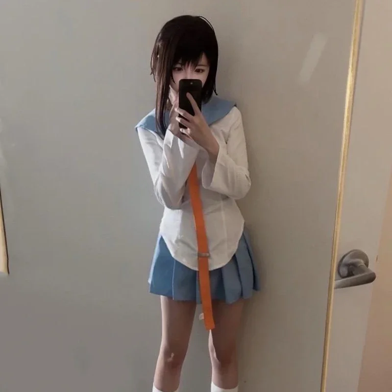 新しいアニメニセコイ霧崎千棘コスプレ衣装ガールセーラー制服シャツスカートセット JK 服カーニバル衣装