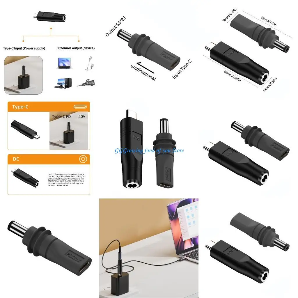 

H9EB 20V Input Power Cord Connector Adapter for Mini Power Cable Adapter